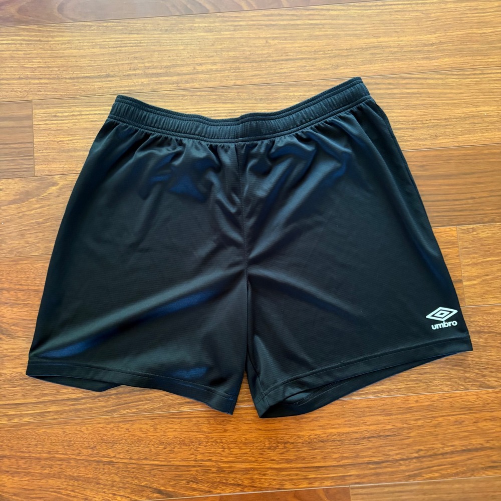 2000s Umbro Premier Mens XL Black Soccer Shorts Athletic Training Gym